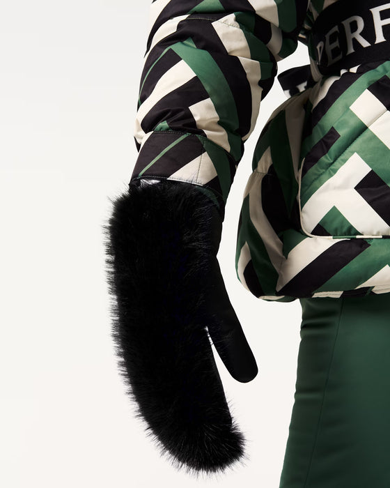 Skíðalúffur - svartar/loðnar