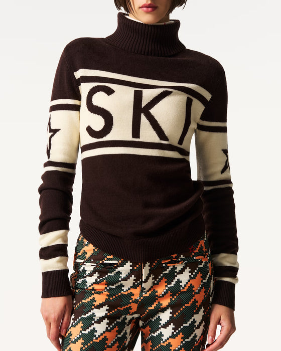 Mjöll skíðapeysa - súkkulaðibrún