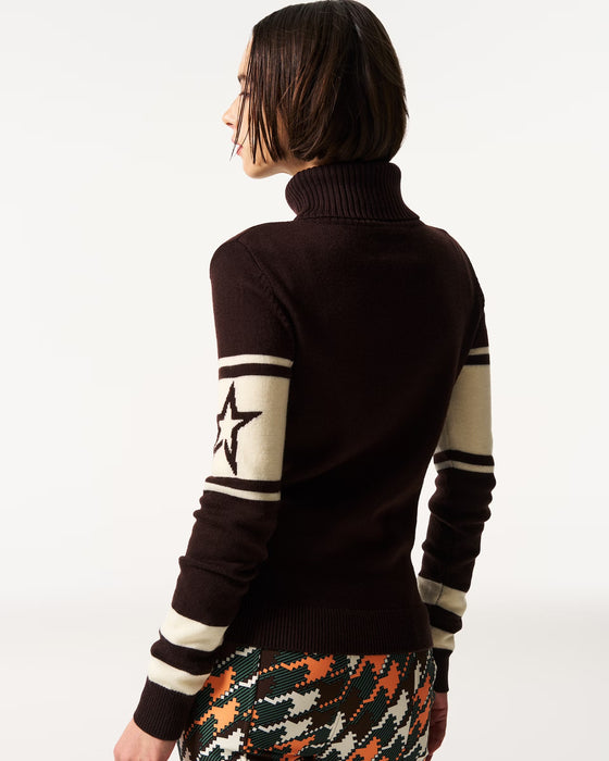 Mjöll skíðapeysa - súkkulaðibrún