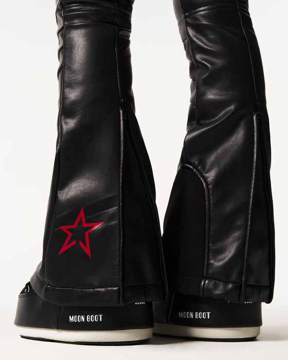 Áróra skíðabuxur - svartar, vegan leður