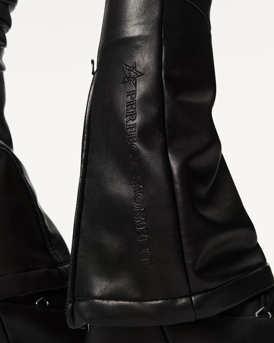 Áróra skíðabuxur - svartar, vegan leður