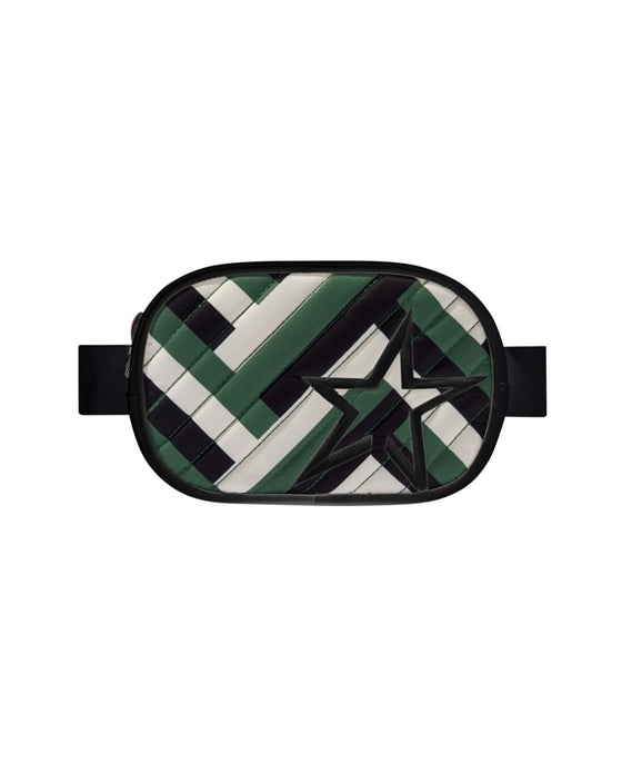 Mittistaska með stjörnu - græn vaffla