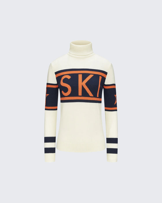 Mjöll skíðapeysa hvít/navy/orange